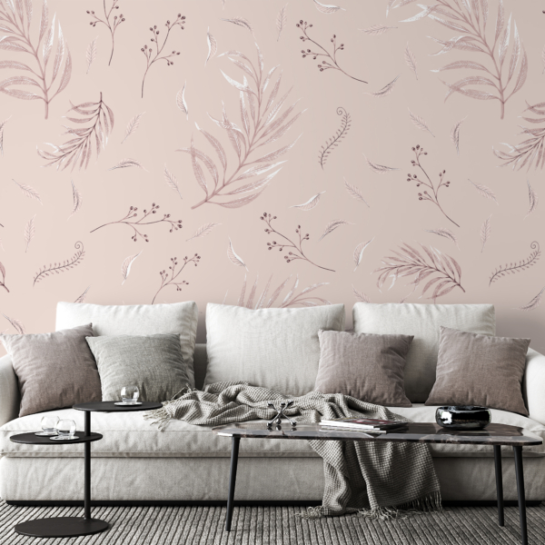 Zidni zidni zid s ružičastim cvjetnim motivom