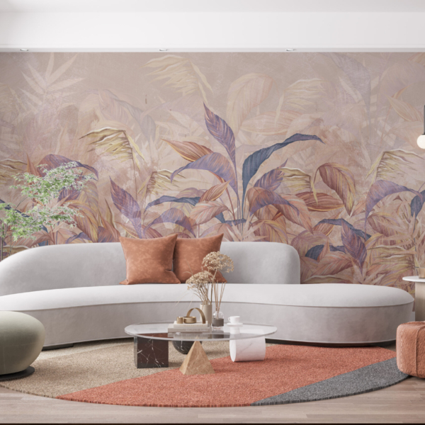 Zidni zidni zid šikara ružičastog lišća