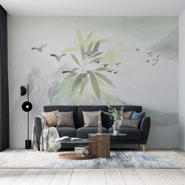 Zidni mural usamljene biljke