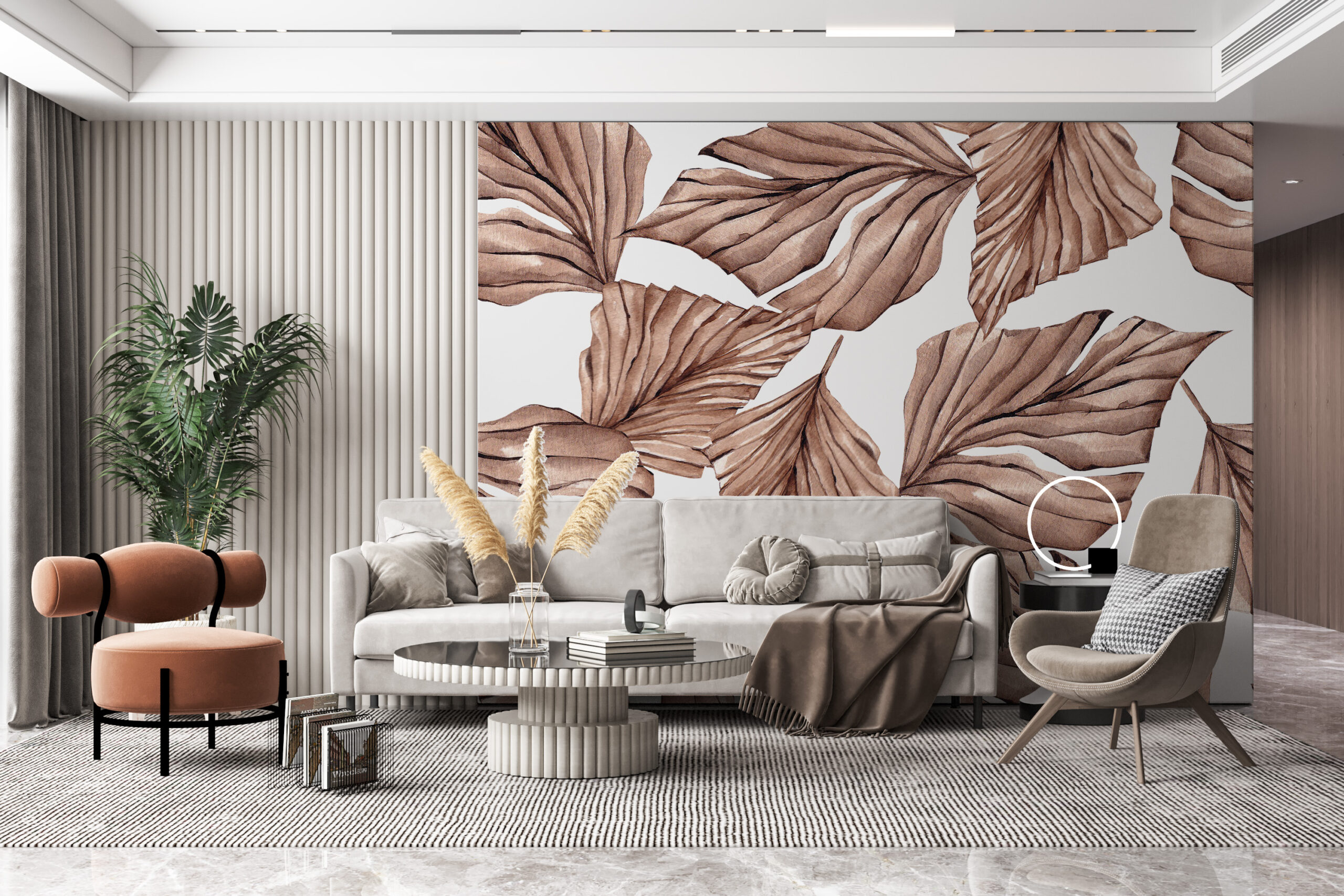 Zidna freska Smeđe lišće