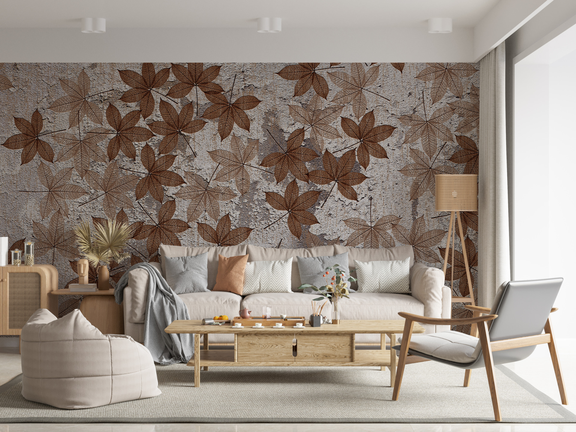 Zidni zid od malih listova