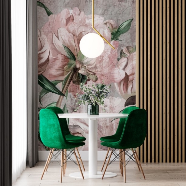 Zidna stena Ružičasti božuri