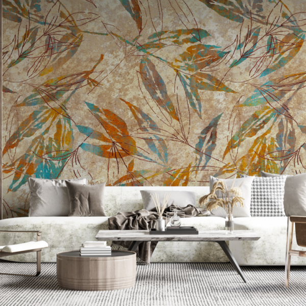 Zidni mural Celadon na smeđem lišću