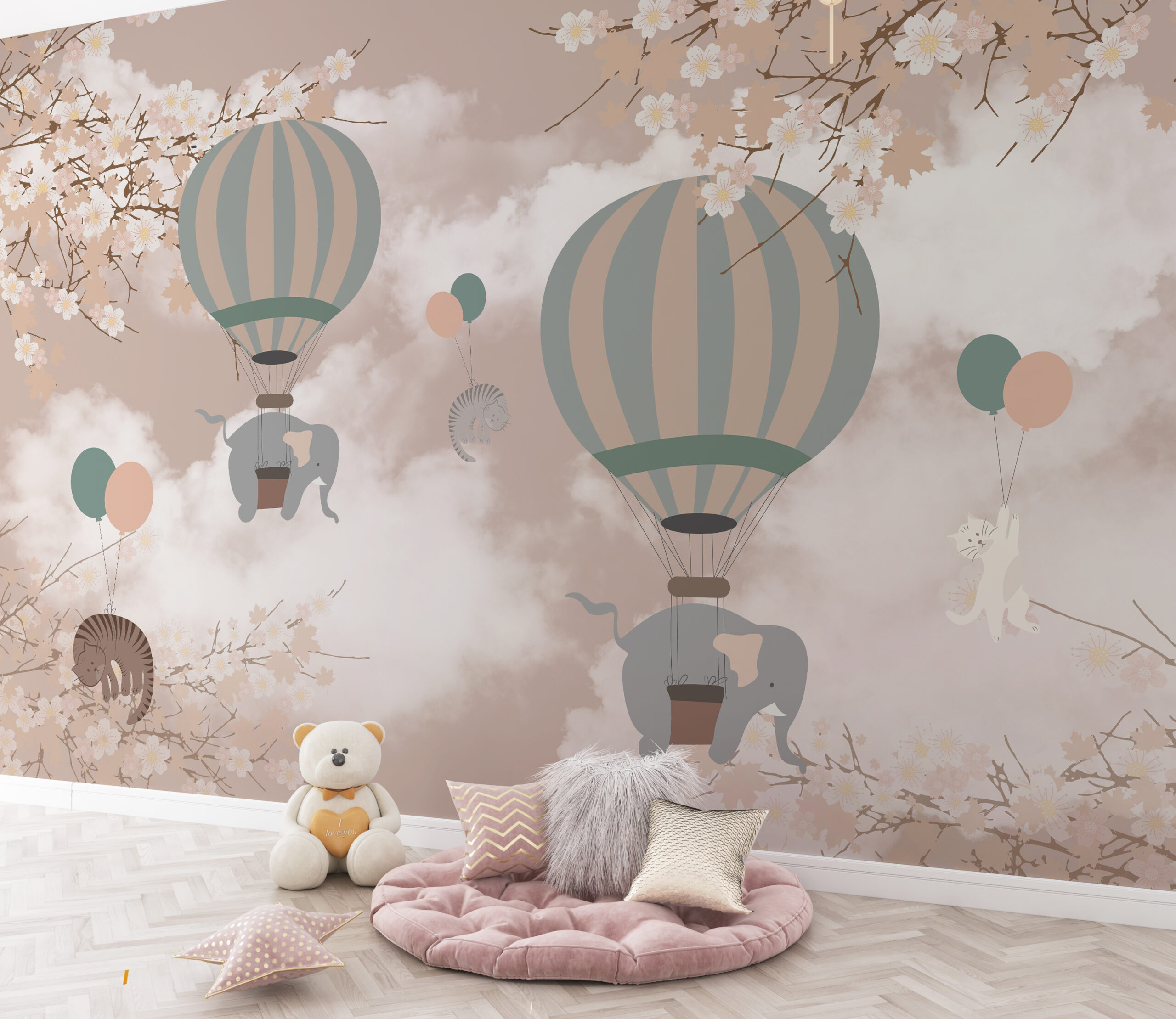 Zidni mural Elephant Flight