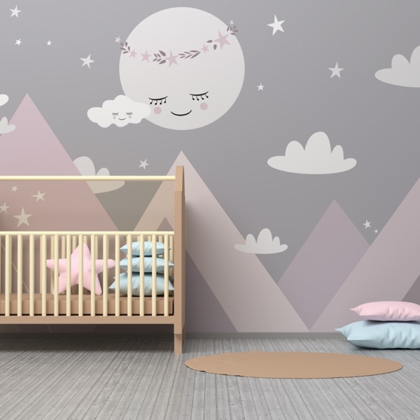 Uspavani mjesec u planinama Zidni mural za djecu