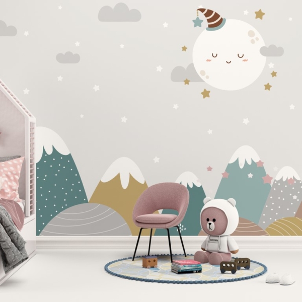 Zidni mural Mirnog mjesečevog spavanja za djecu