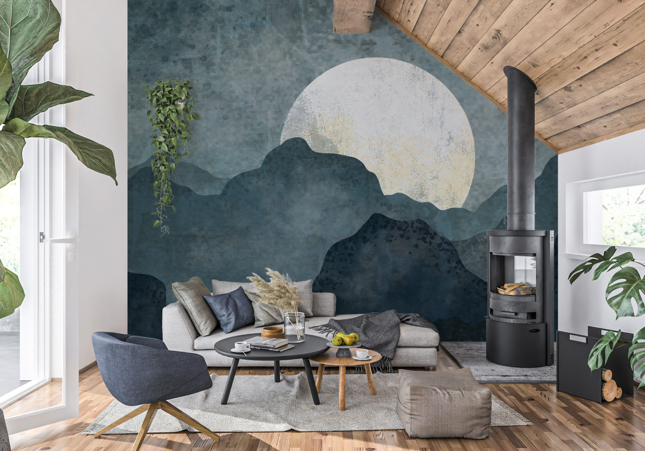 Zidni mural Silver Moon