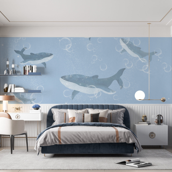 Zidni mural Stado kitova