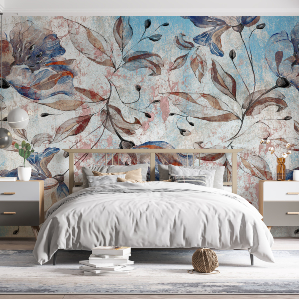 Zidni mural suptilnog cvijeća