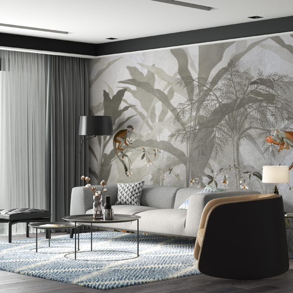 Zidni mural Siva džungla