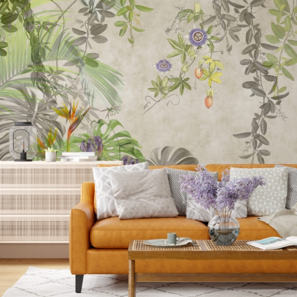 Zidni zidni zid Siva Monstera