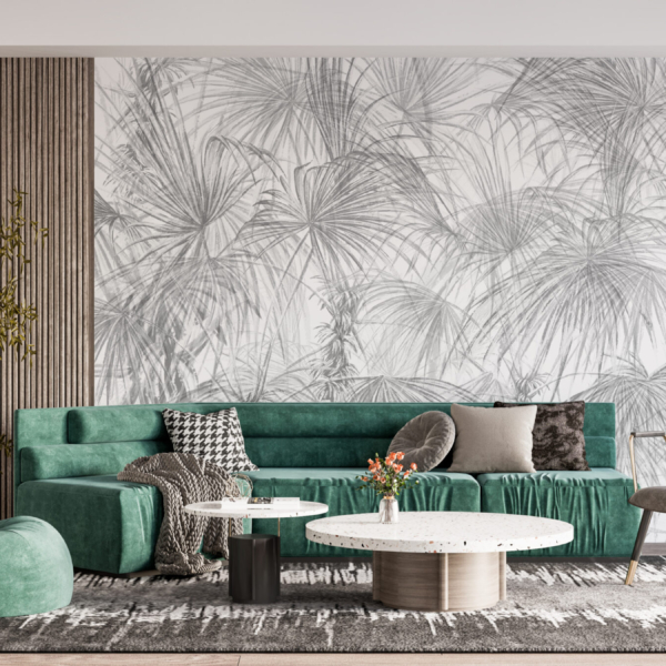 Zidni mural Sive palme