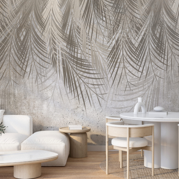 Zidni mural Palm Grey