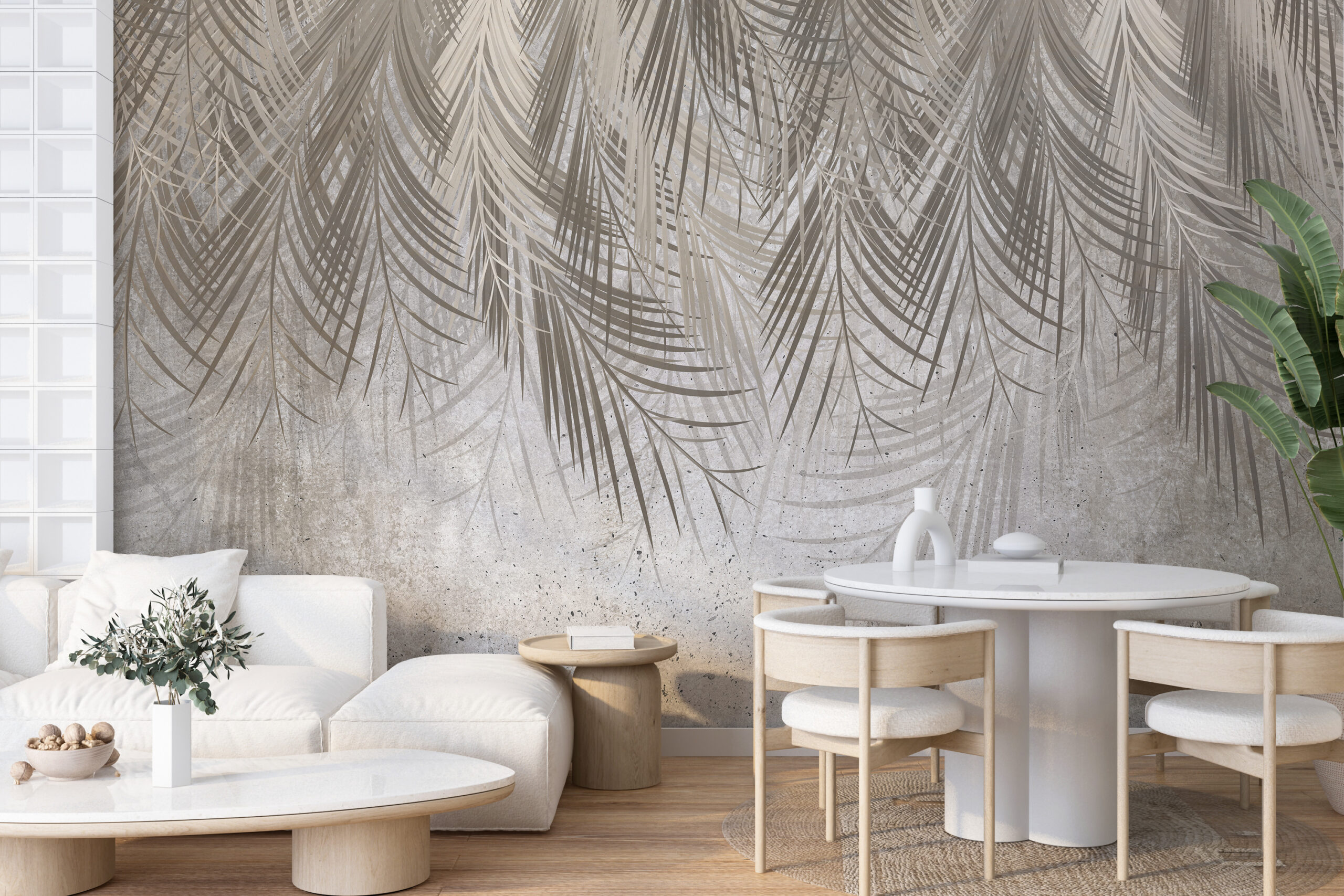 Zidni mural Palm Grey