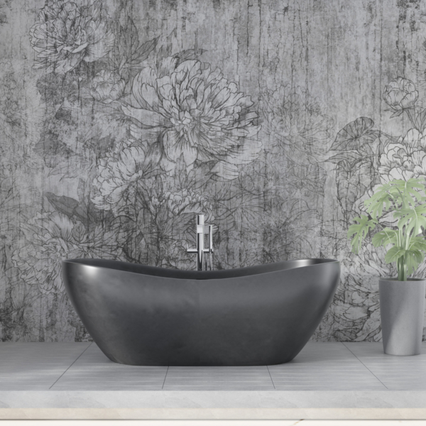 Sivi cvijet na zidnom muralu