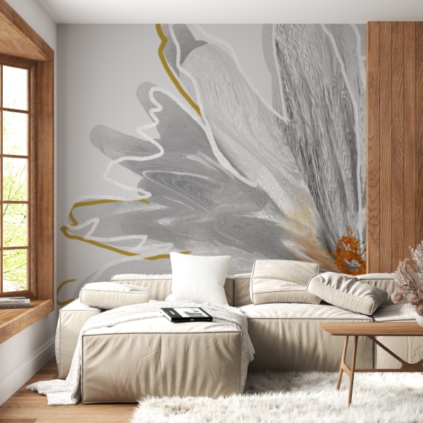 Zidni mural Sivi cvijet