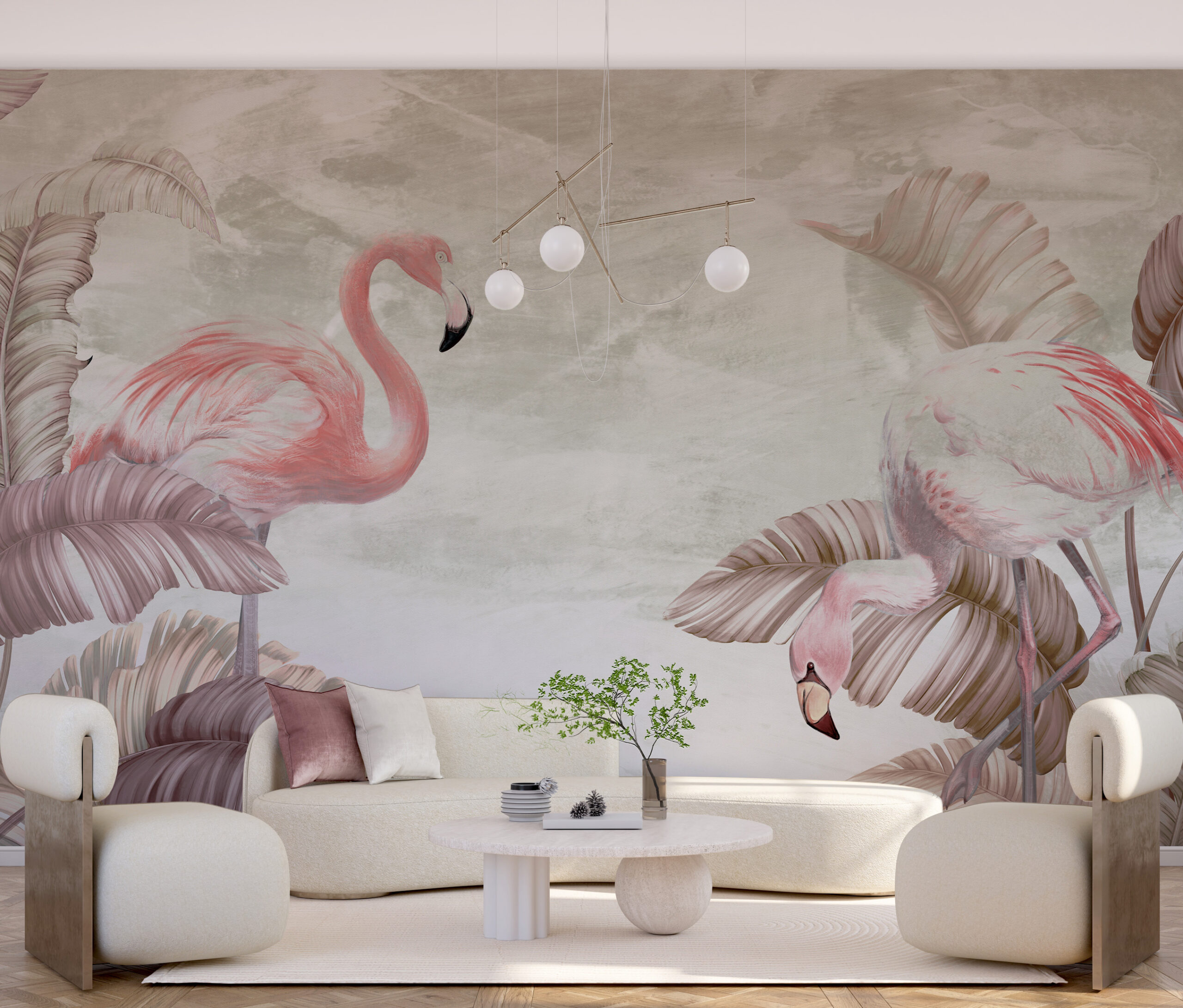 Zidni mural Flamingo Dance