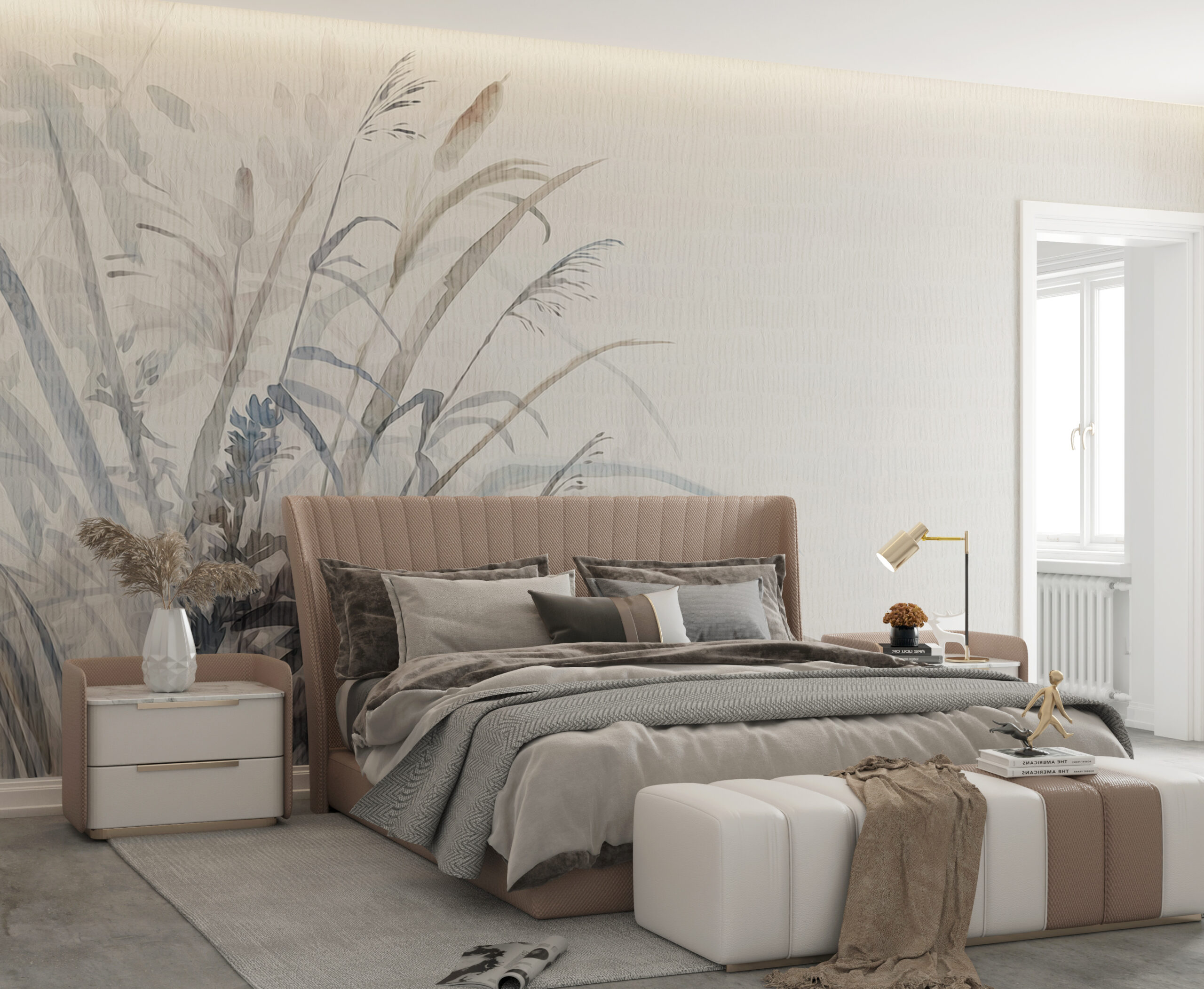 Zidni mural Trava u magli