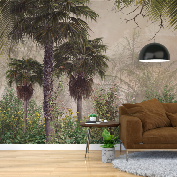 Zidni mural tropske žute livade