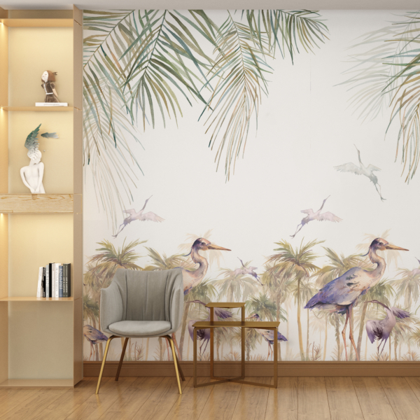 Zidni mural tropskih ptica