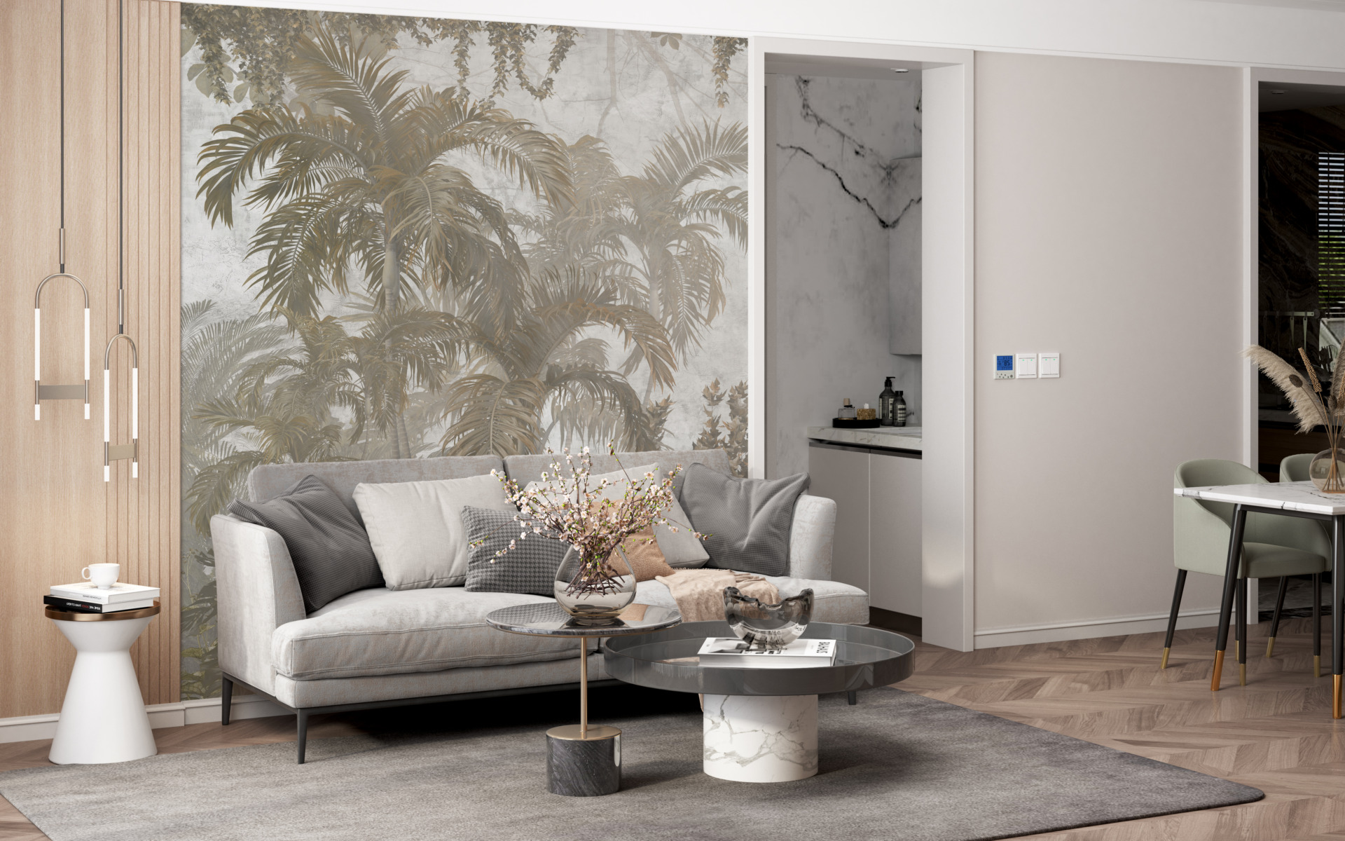 Zidni zidni zid Sepia tropics