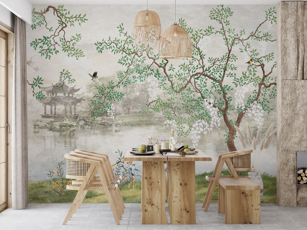 Zidni mural u japanskom vrtu