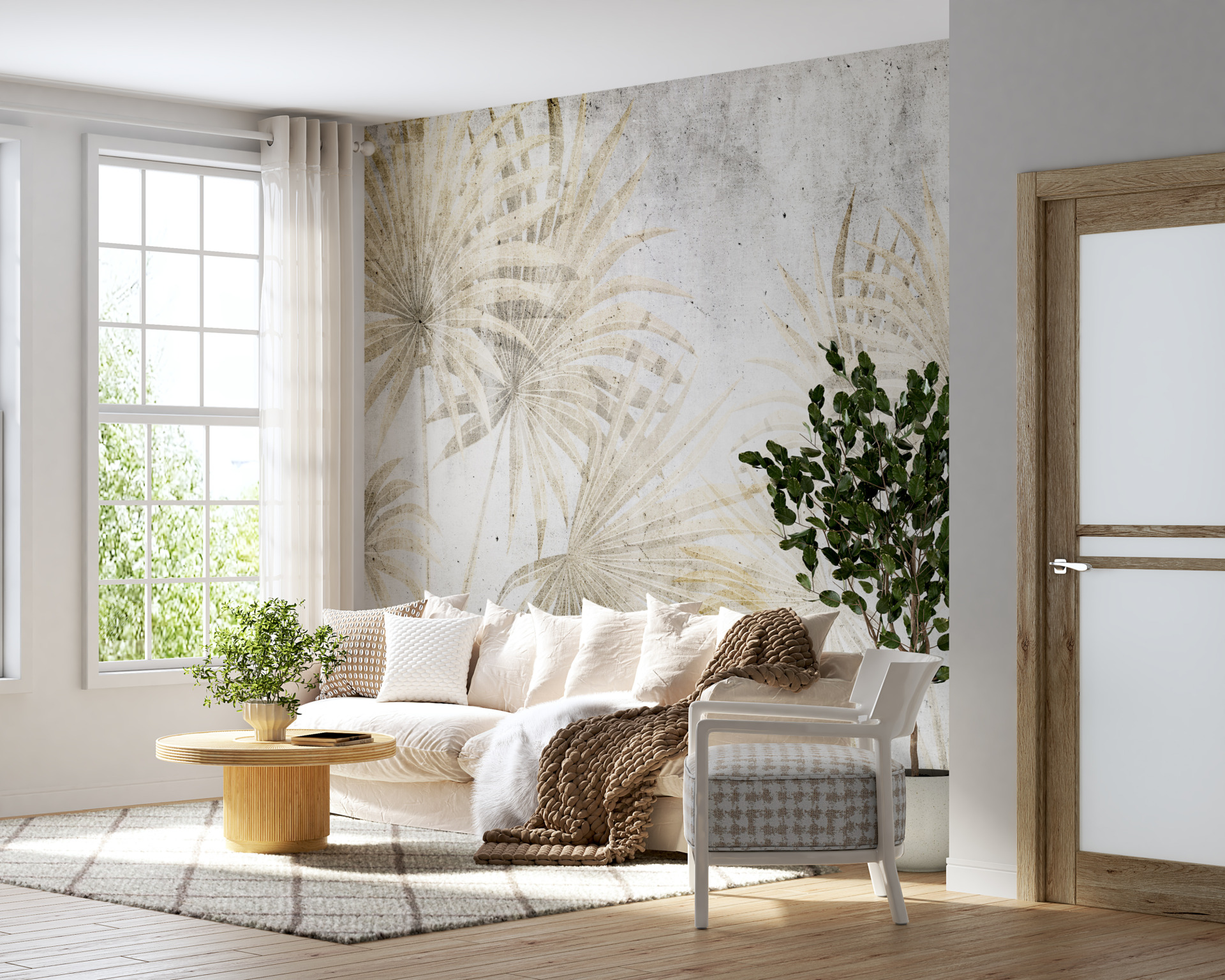 Zidni mural u ljubiteljima lišća