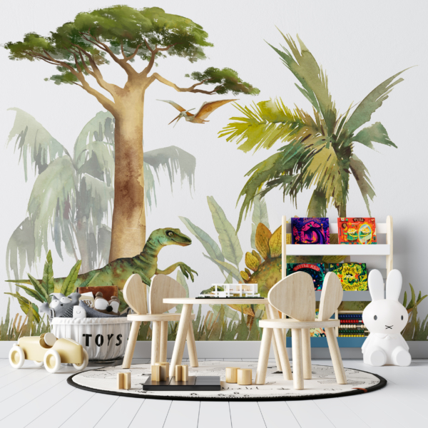 Zidni mural Sretni dinosauri