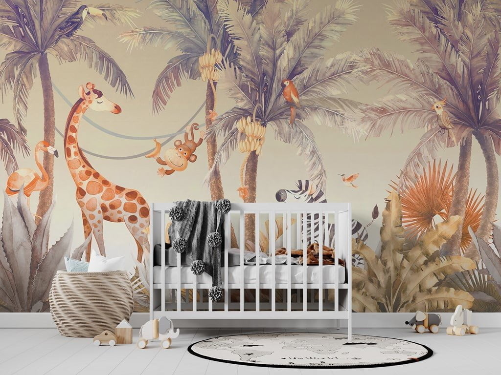 Zidni mural Sretne životinje u džungli