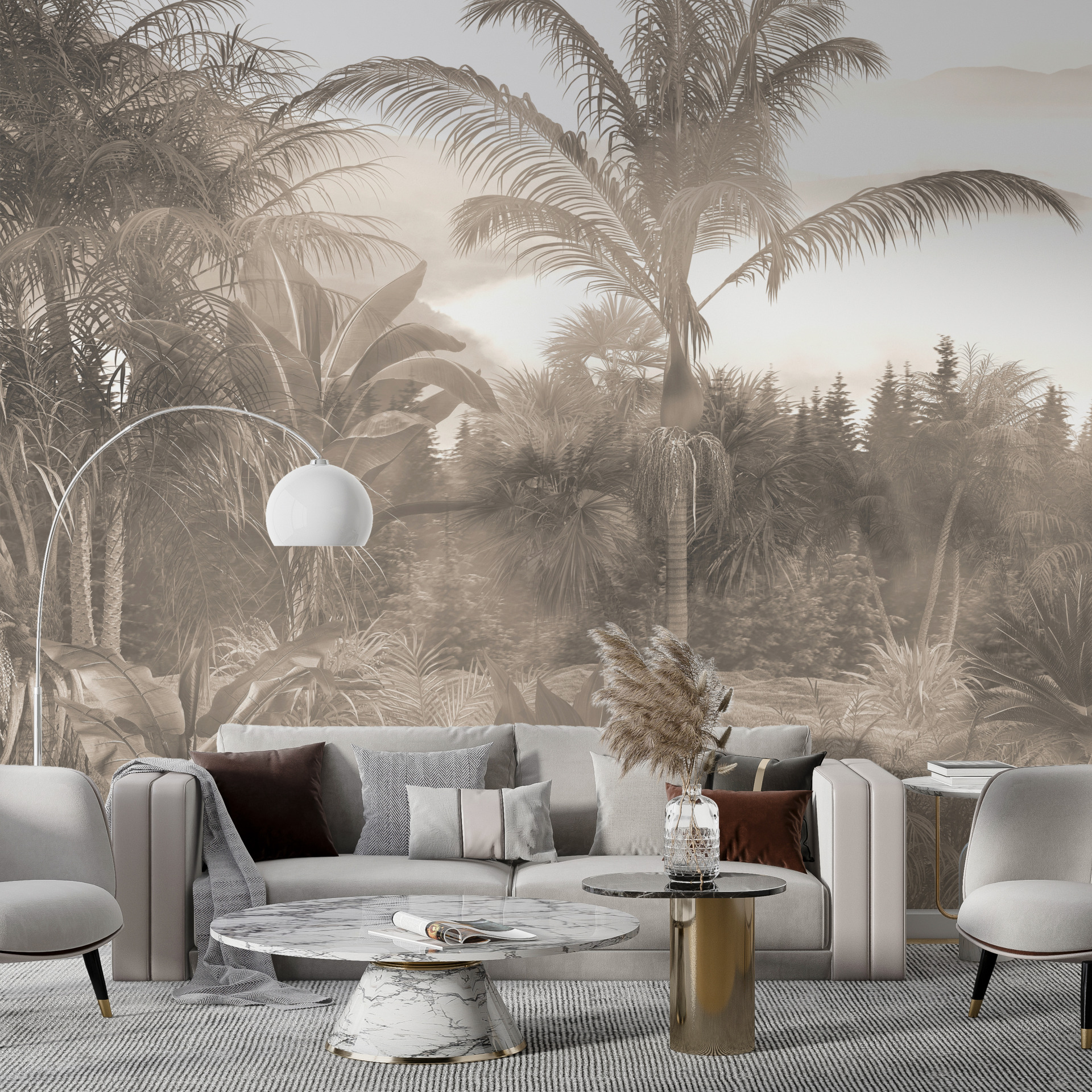 Zidna freska Visoki dlan u magli