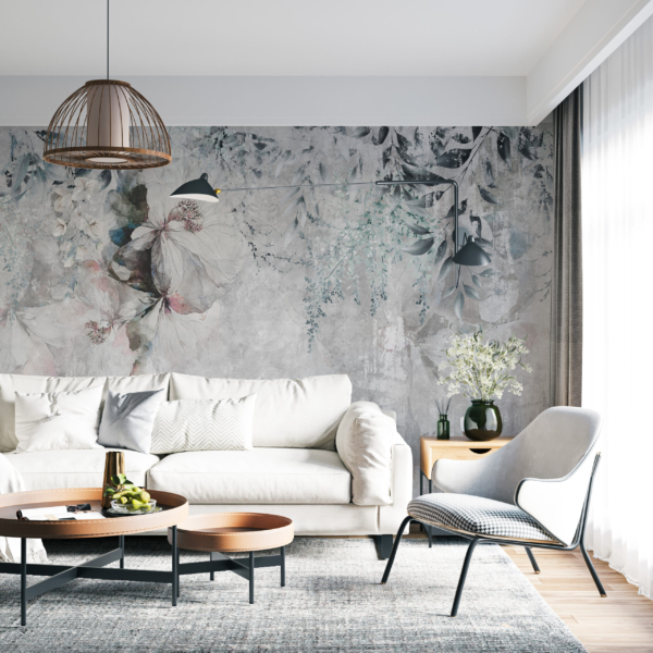 Zidni zidni zid s oslikanim cvijećem