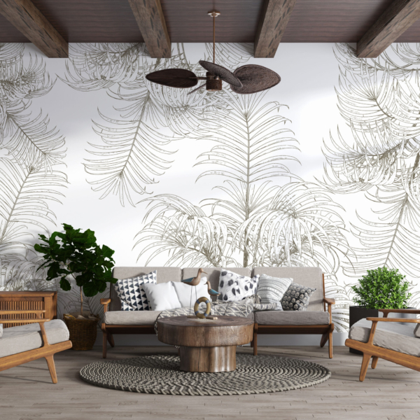 Zidni zidni zid s cvjetnim obrisima