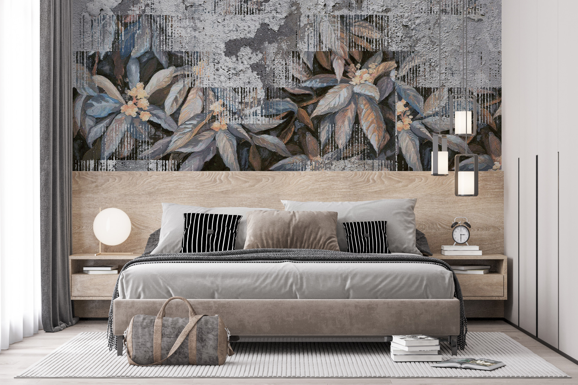 Zidni zidni zid Blurred flowers