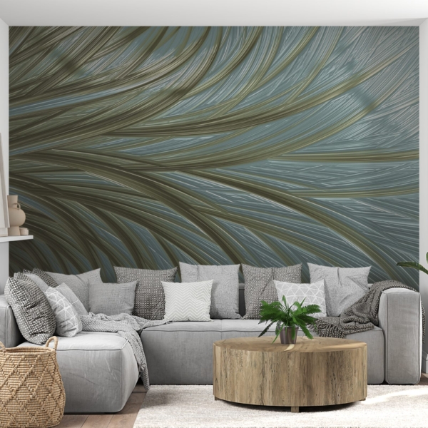 Zelena i plava zidna slika