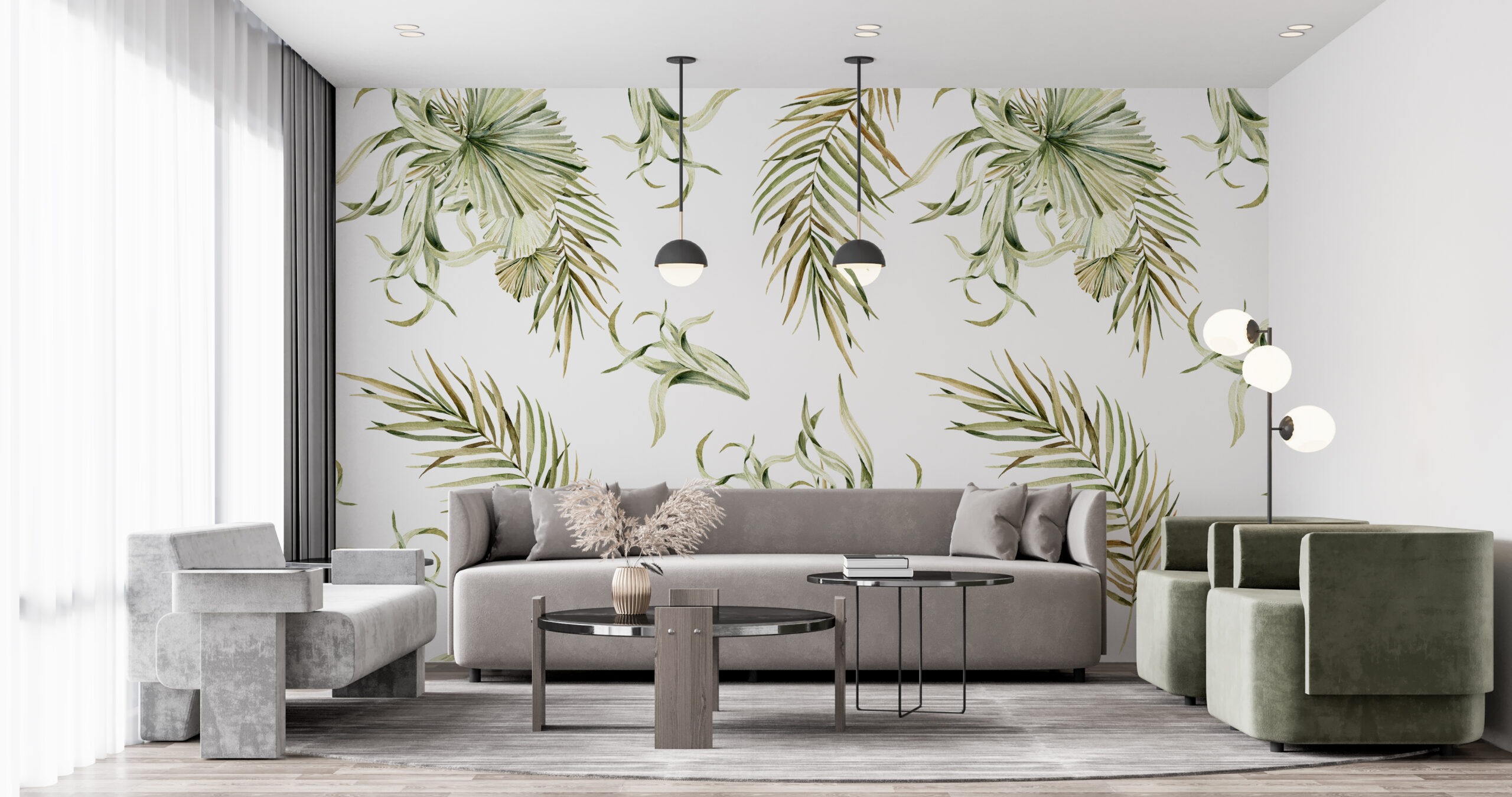 Zidni mural Palm Green
