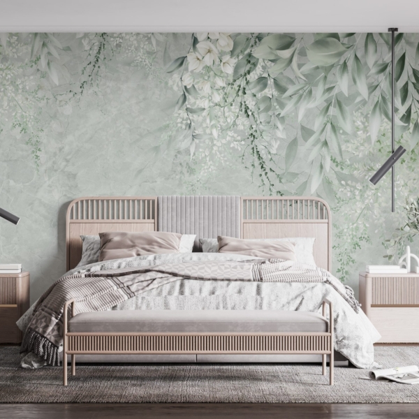 Zidni mural Green Leaves