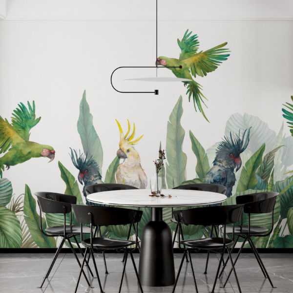 Zidni mural Zelene papige