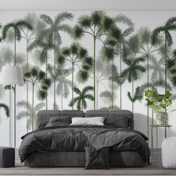 Zidni mural zelene palmine šume