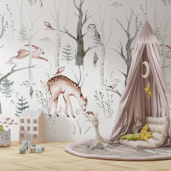 Zidni mural za djecu Zimska šuma