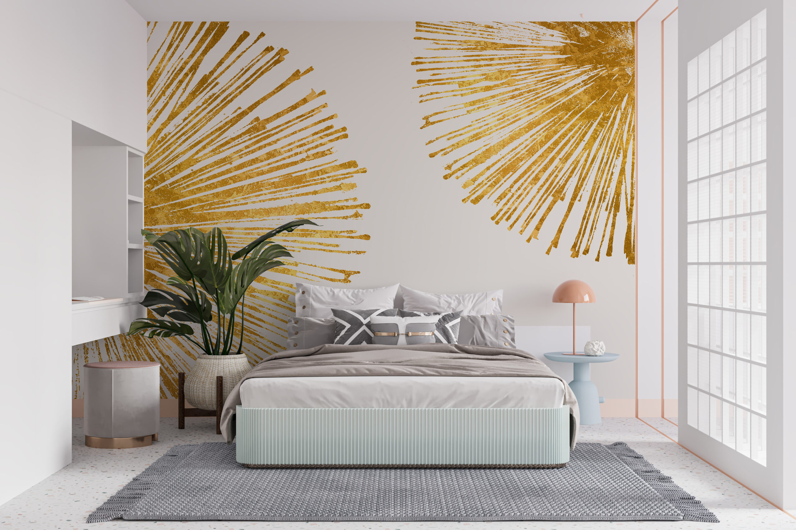 Zidni mural Zlatne kugle