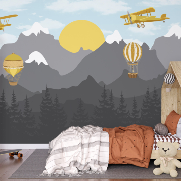 Zidni mural Zlatno sunce u planinama