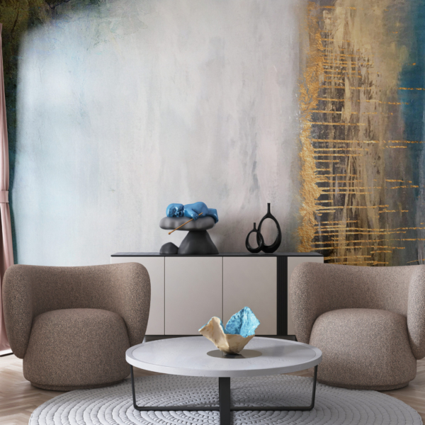 Zlatni i bijeli zidni zid