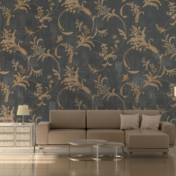 Zidni zidni zid sa zlatnim cvjetnim motivom