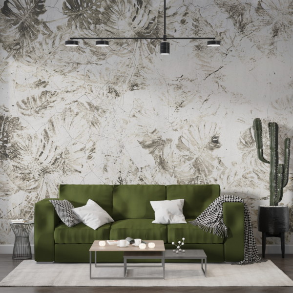 Oštećeni zidni mural Monstera