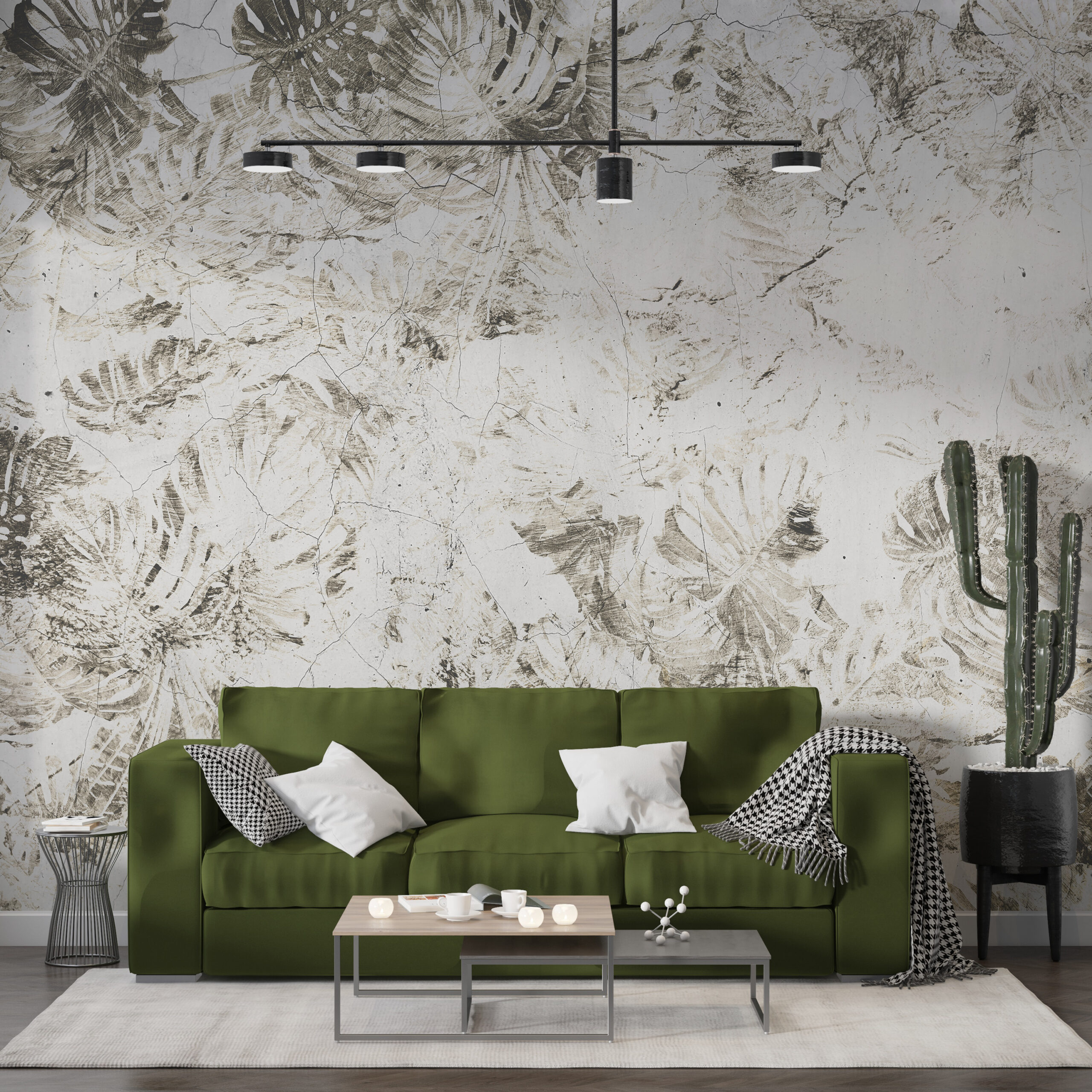 Oštećeni zidni mural Monstera