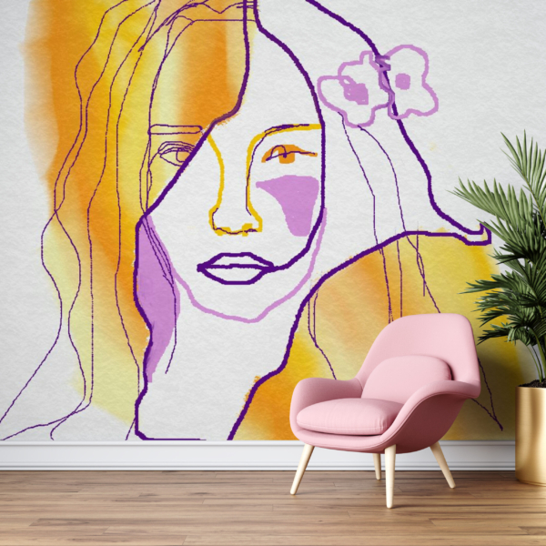 Zidni mural Žuta djevojka