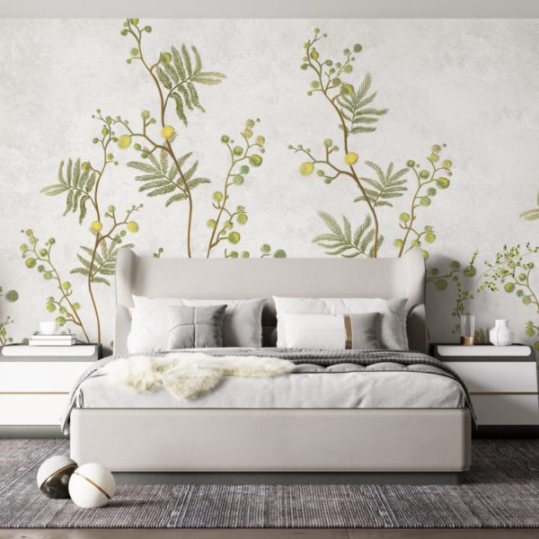 Zidni mural Žute cvjetne kuglice