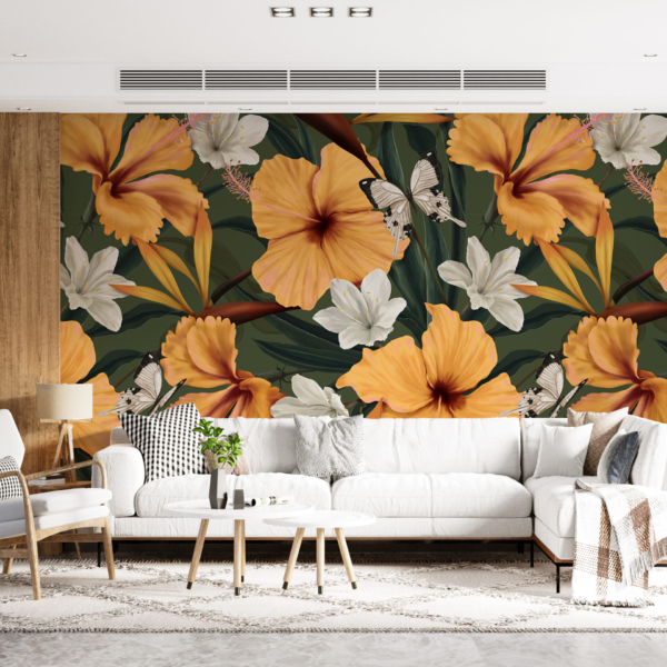 Zidna stena Žuto cvijeće