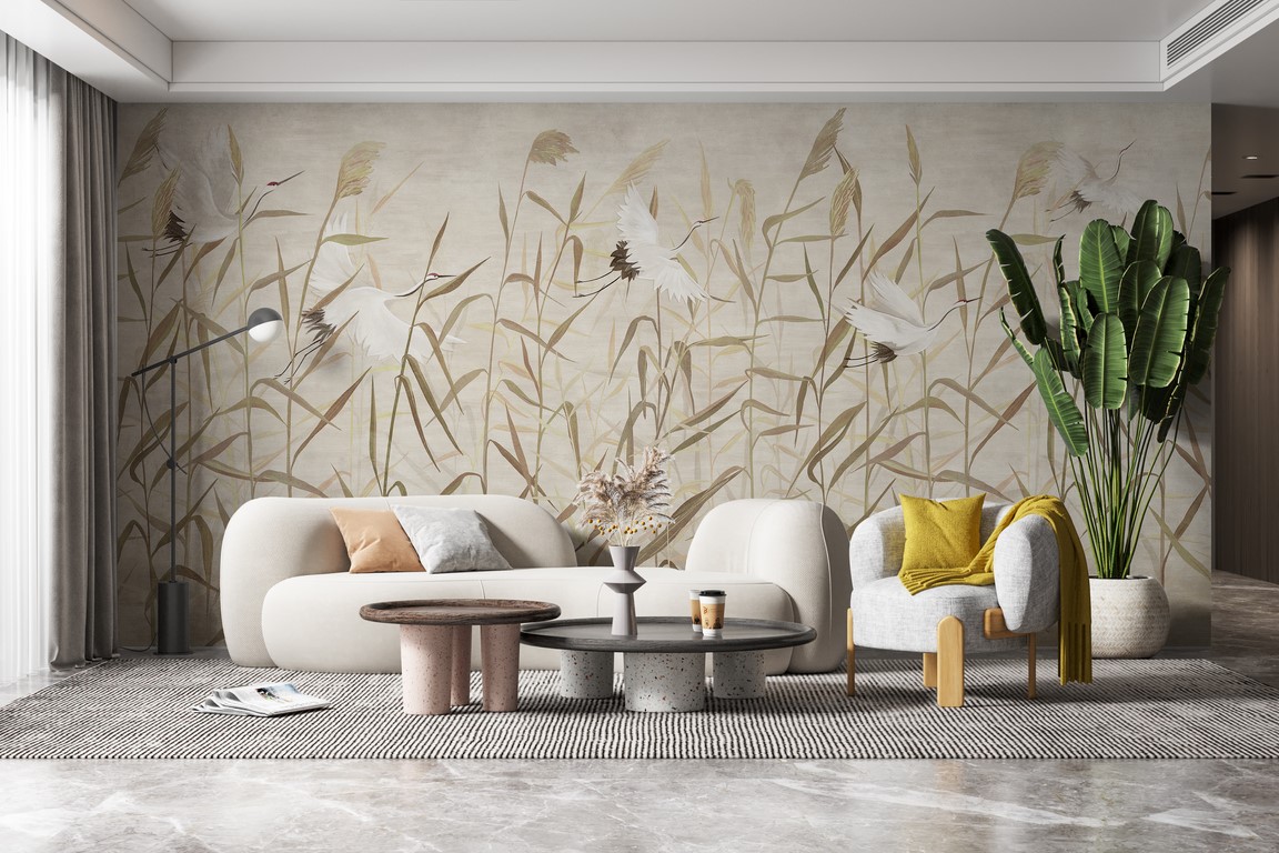 Dizalice među muralom trave