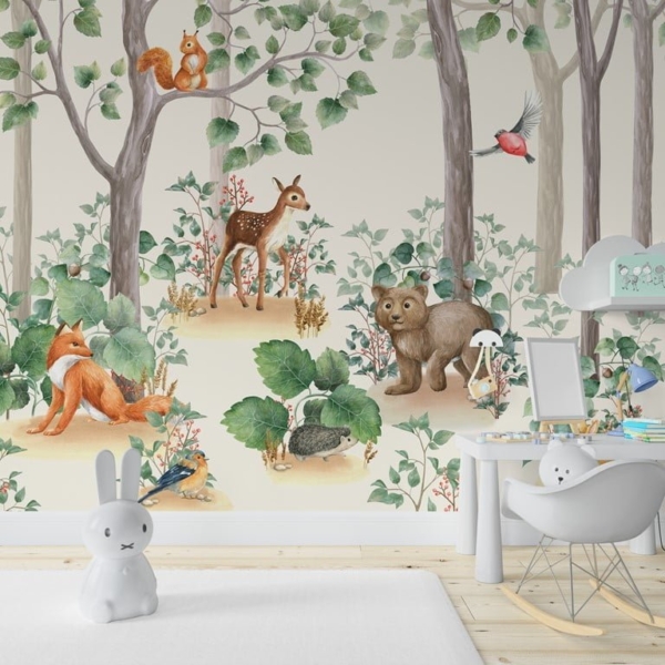 Zidni zidni zid Šumske životinje